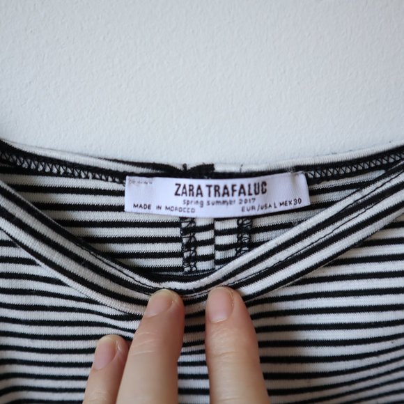 Zara Trafaluc Black and White Striped Sleeveless Bodycon Tank Dress, Siz… - Picture 6 of 14